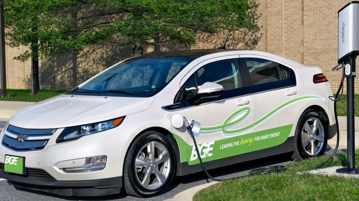 BGE Chevy Volt at a charging station