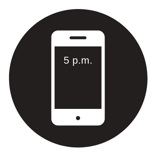 5 pm phone clock