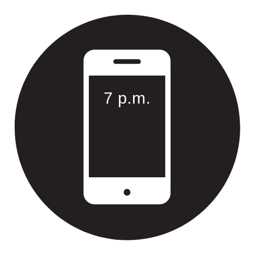 7 pm phone clock