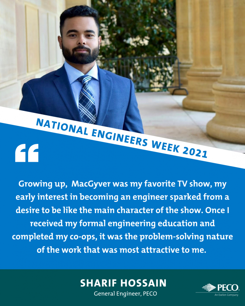 Sharif Hossain is featured by PECO during National Engineers Week 2021