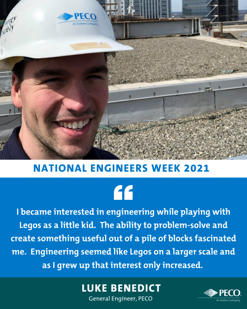 Luke Benedict is featured by PECO during National Engineers Week 2021