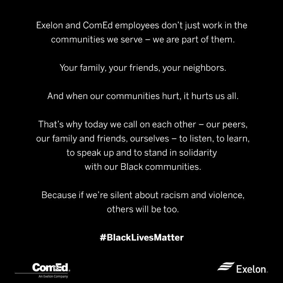 ComEd supports Black Lives Matter : Powering Lives Network