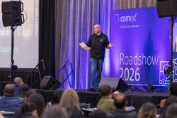 Dale presenting at ComEd's Tinley Park employee Roadshow