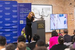 Kiara Belcher speaks to the 2026 CONSTRUCT and Craft Academy graduates