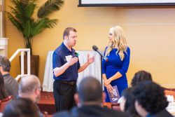Trace Nardi speaks to audience of ComEd and Exelon employees, fellow Energy Force Ambassadors, nonprofit partners from across northern Illinois, and public officials who support the communities served by the program